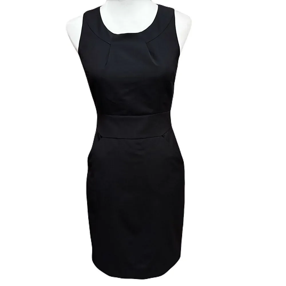 J. Crew Sleeveless Wool Black Sheath Dress | EUC | 2P | Chic